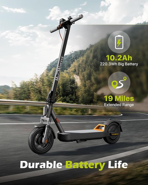MEGAWHEELS Electric Scooter - Foldable Design with Suspension & 10-Inch Tires | 15MPH Max Speed, 31-Mile Range