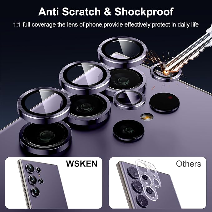 WSKEN for Samsung Galaxy S24 Ultra Camera Lens Protector, Ultra Thin Scratch