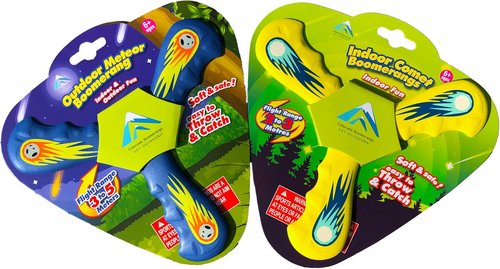 Comet & Meteor Boomerang Set - Includes One Indoor Comet & One Outdoor Meteor Boomerang