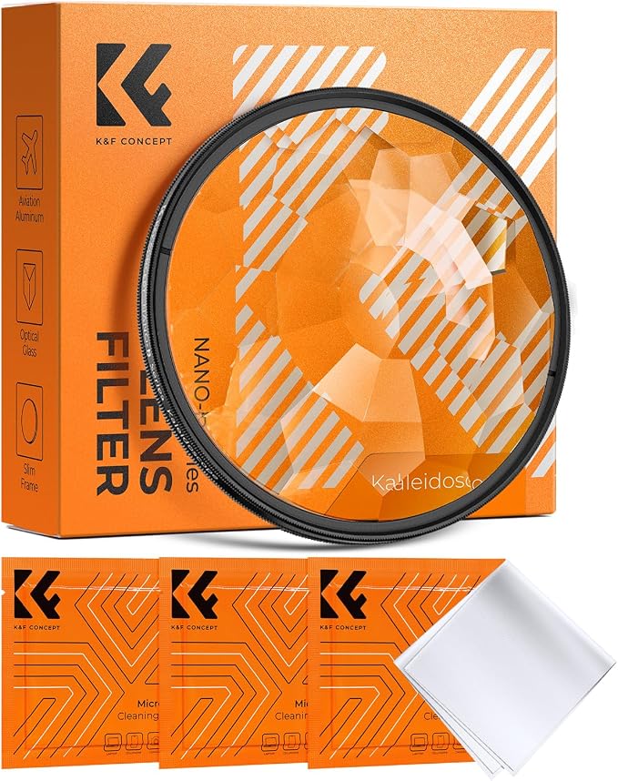 K&F CONCEPT 82mm Kaleidoscope Filter, Special Effects Filter Prism Crystal Glass