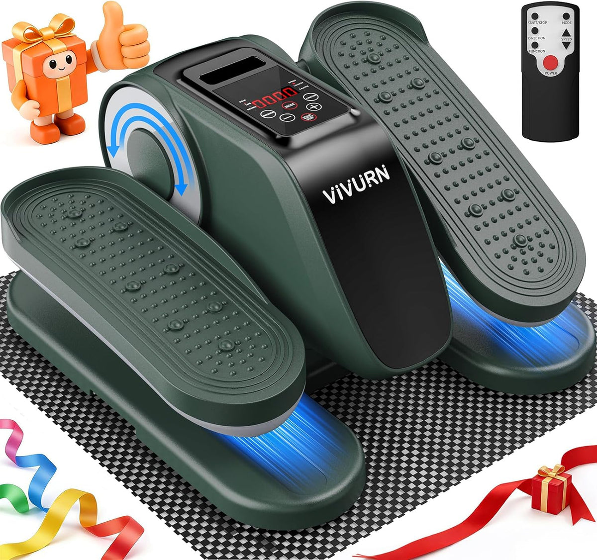 VIVURN Under Desk Elliptical - 12-Speed Electric Leg Exerciser with Manual & Auto Modes | Quiet & Smooth for Home Office