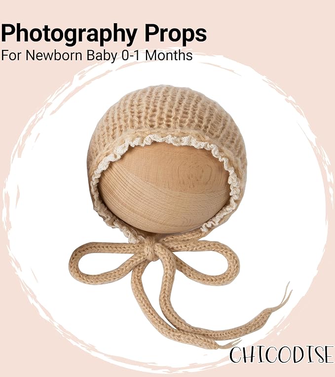 Newborn Photography Props Wraps & Ruffle Edge Bonnet