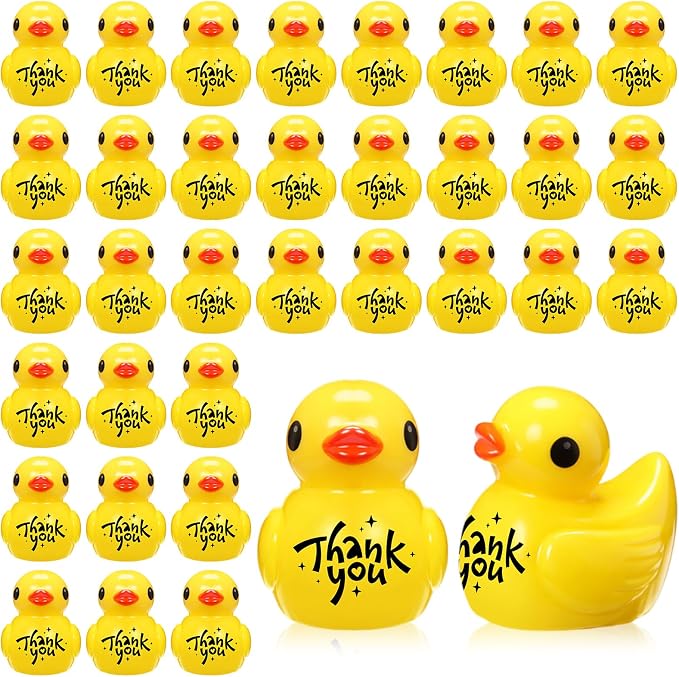 Skylety 50 Pcs Thank You Gifts Mini Resin Ducks Employee Appreciation Gifts