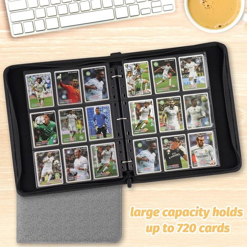 GERMUN 9 Pocket Card Binder - Premium Zip Trading Card Album for MTG, TCG, Sports Cards | 720 Double-Sided Pockets (Grey)