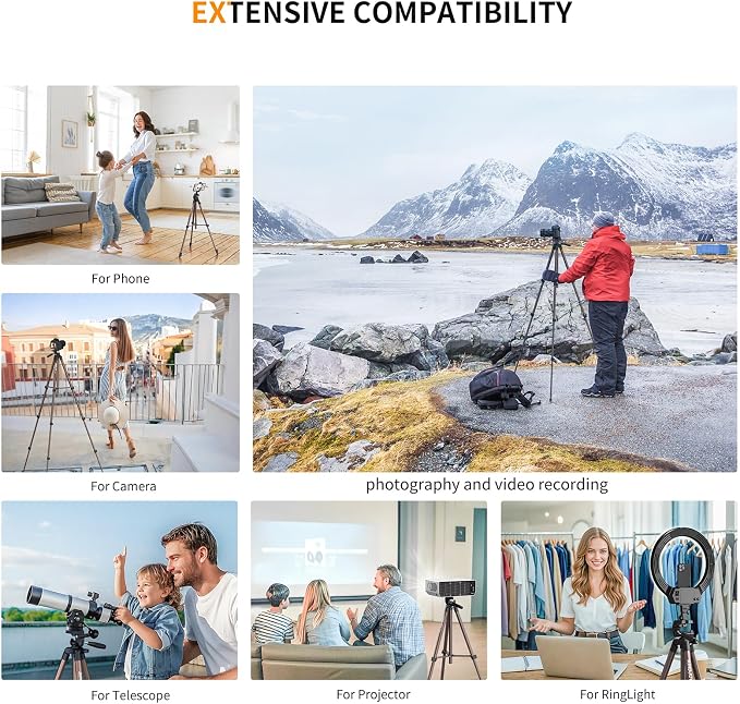 KINGJOY 71" Camera Tripod, Lightweight Travel Tripod