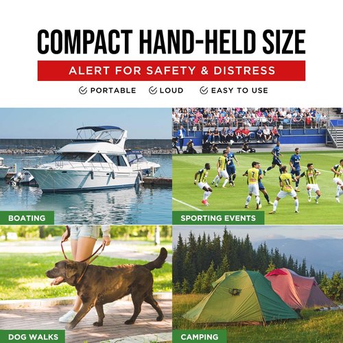 Guard Dog Security Air Horn for Safety, Loud Blow Horn, Hand Held Mini Air Horn, Fog and Boat Horn for Marine, Football Games, Sporting Events and Outdoor Alarms, Powerful 1-Mile Sound Blast 1.4 oz