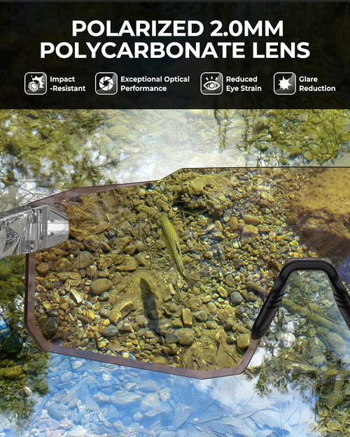 KastKing Etowah Polarized Fishing Sunglasses - PuriVex Lens Coating, Rimless Design for Men & Women