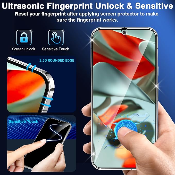 letosan 3 Pack for Google Pixel 9 Pro XL Screen Protector Tempered Glass + 3