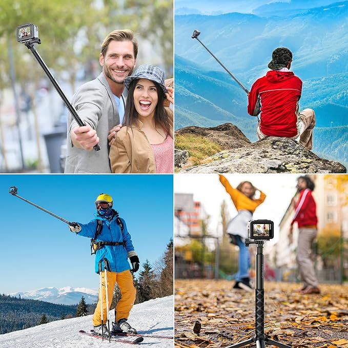 AKASO 49.2"/120cm Extendable Selfie Stick and a Tripod Stand Action Camera