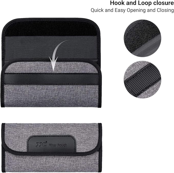 JJC 4 Pockets Filter Case for Round Filter Up to 58mm, Foldout Lens Filter Pouch