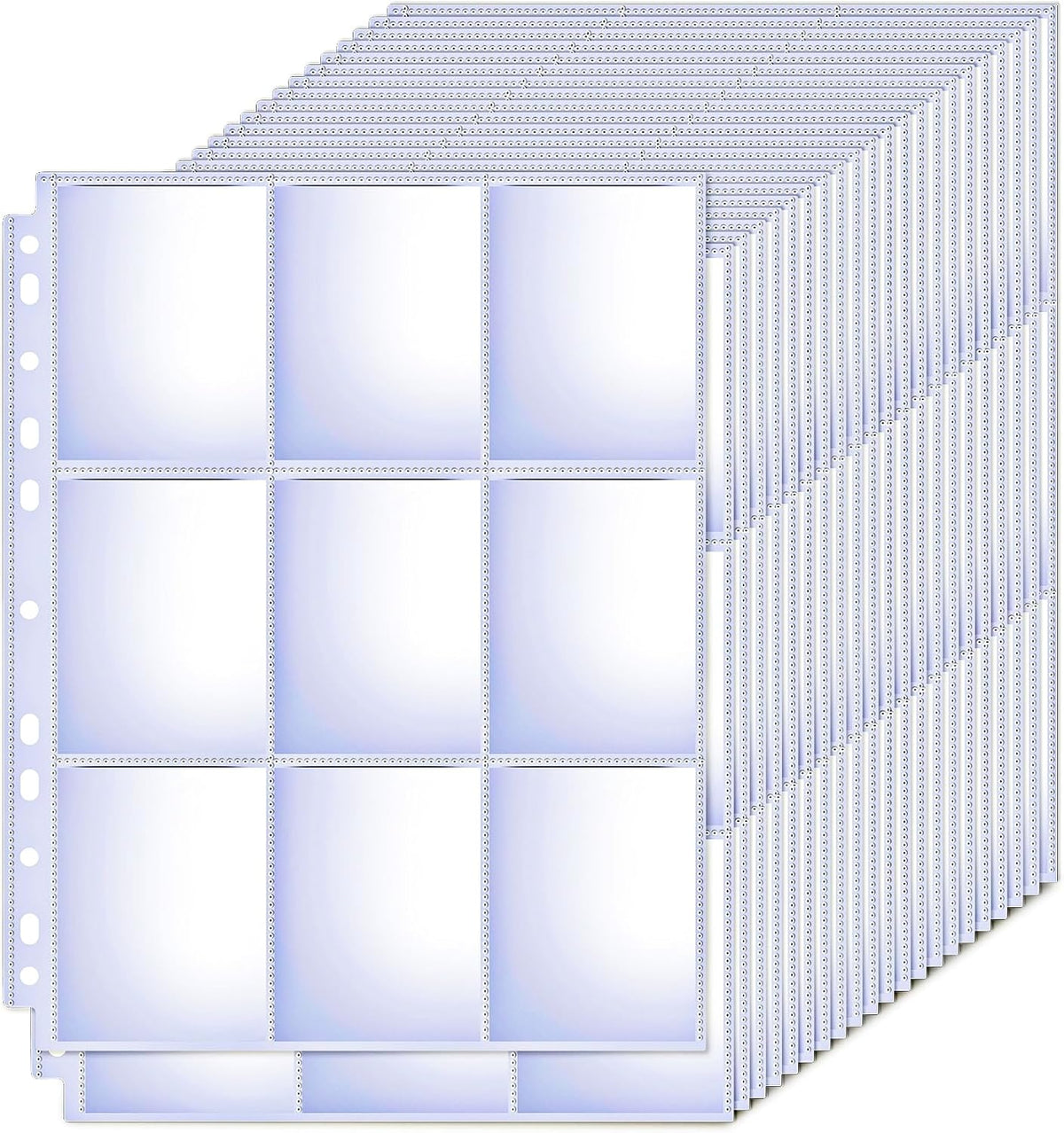 Skiennix Trading Card Sleeves - 65 Pack 9 Pocket Binder Sheets for MTG, TCG, Baseball & More
