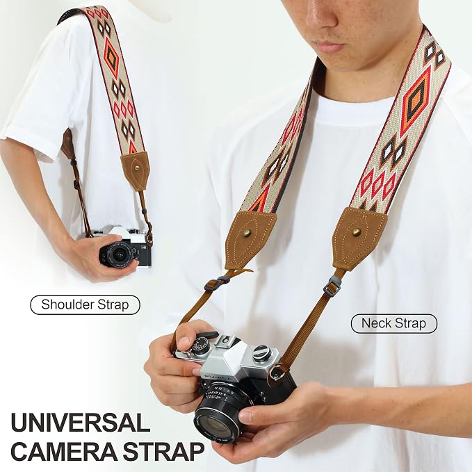 Padwa Lifestyle 2" Wide Classic Crazy Horse Art Cowhide Head Cotton Camera