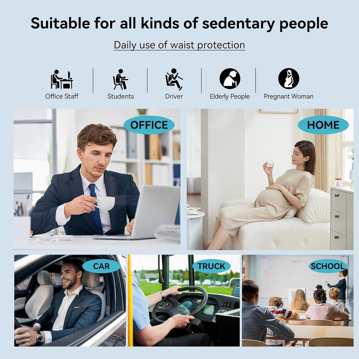 Super Snug Lumbar Support Pillow for Car, 100% Memory Foam Lumbar Pillow with Breathable Removable Cover, Ergonomic Design - Back Pillow Lumbar Support Pillow for Car Seat/Back Pain Relief(Black, 1PC)