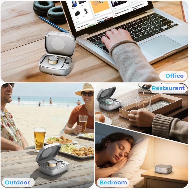 Portable Charging Case for Oura Ring 4 & 3 Charger, 1000mAh Battery Capacity Supports 30-Day Long Runtime, Fits All Ring Sizes |Charges at Your Desk or on the go (Official Charger Not Included)