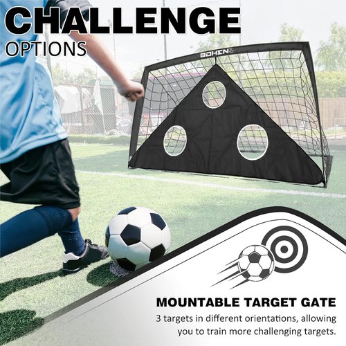 Bohen 6x4 FT Kids Soccer Goals - Portable Folding Soccer Net with Carry Bag for Indoor/Outdoor Use