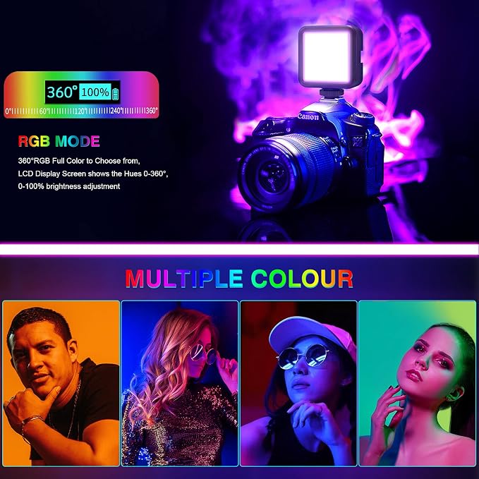 Altson Magnetic RGB Led Video Light LED Camera Light 360° Full Color Portable