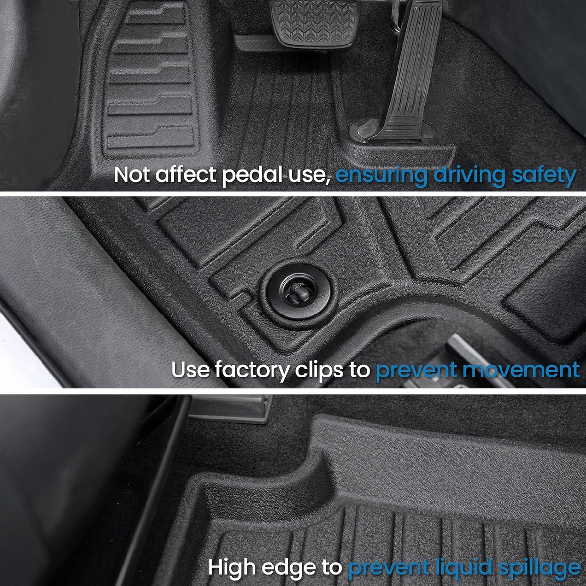 Floor Mats Set for Toyota RAV4 2019-2025 (Both for Gas & Hybrid), Extra Door Sill Guards, All Weather TPE Cargo Mat Backrest Mat Cargo Liner Car Accessories