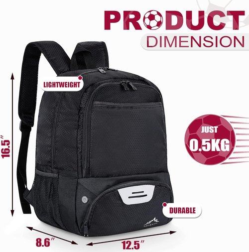 Himal Outdoors Soccer Backpack - Versatile Sports Bag with Separate Cleat Compartment | Ideal for Football, Volleyball, Handball