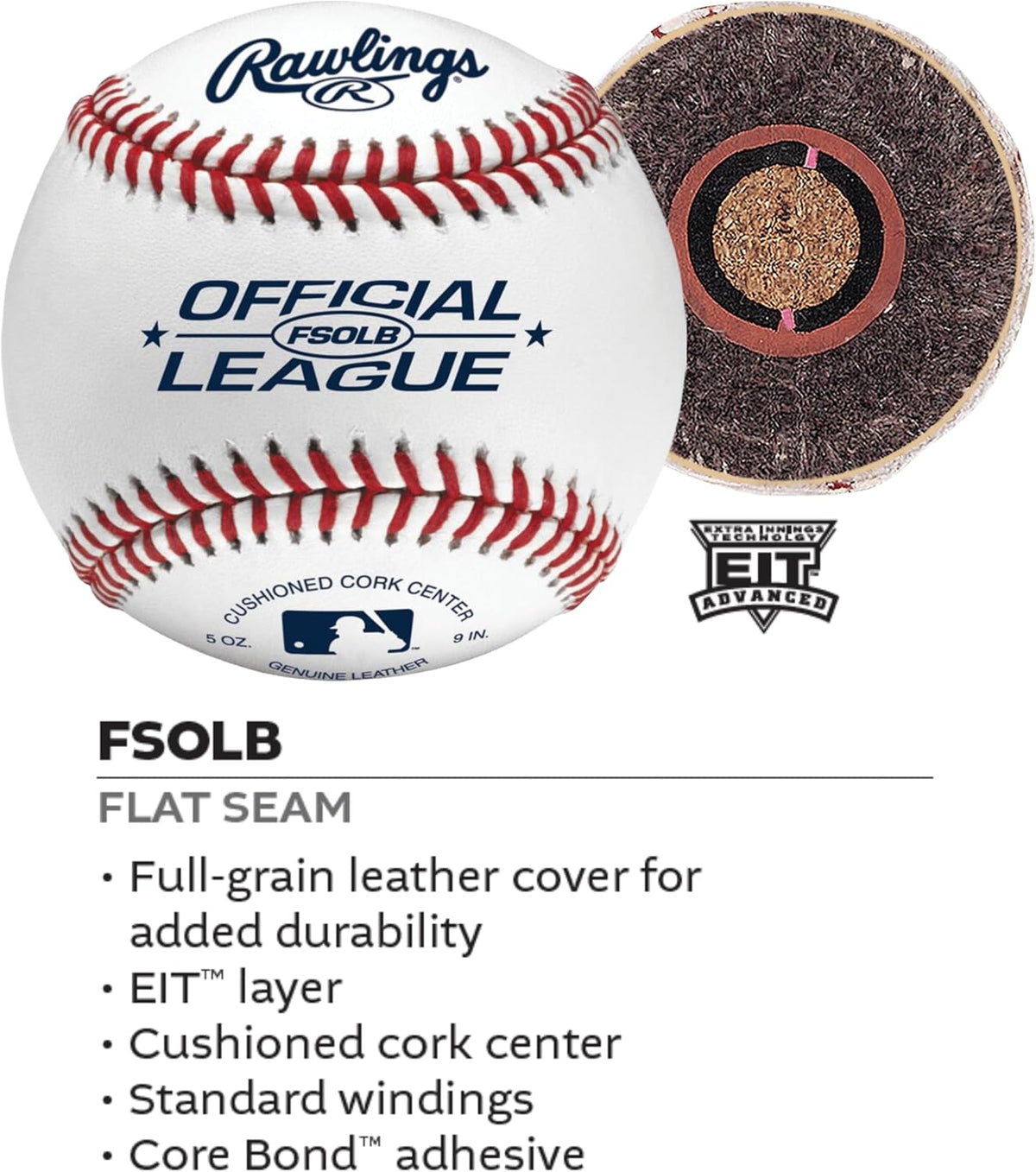 Rawlings Official League Baseballs - Flat Seam Design for Youth/14U | 12 Count Practice Set