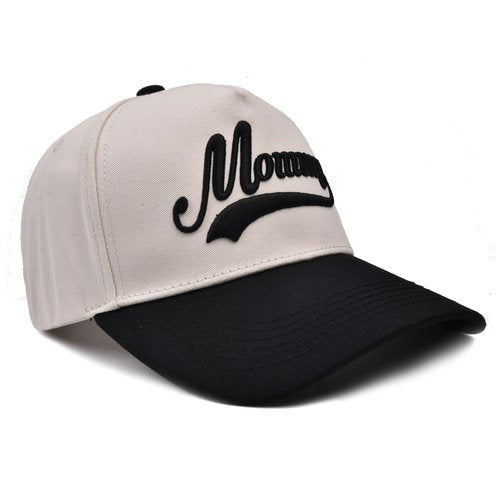 Mom Trucker Hat for Women, Mommy Mama Embroidered Adjustable Vintage Baseball Caps for Casual Wear Beige