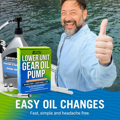 Lower Unit Gear Oil Pump - Quart Bottle Lube Transfer for Marine Transmission Fluid & Rear Differential Service