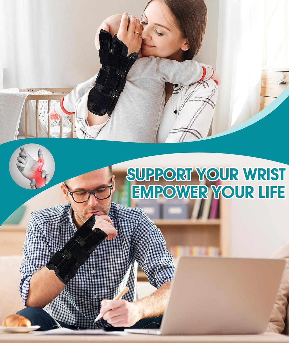 Oyakin Wrist Brace - Thumb Support for Carpal Tunnel & De Quervain's | Left Hand Splint for Men & Women