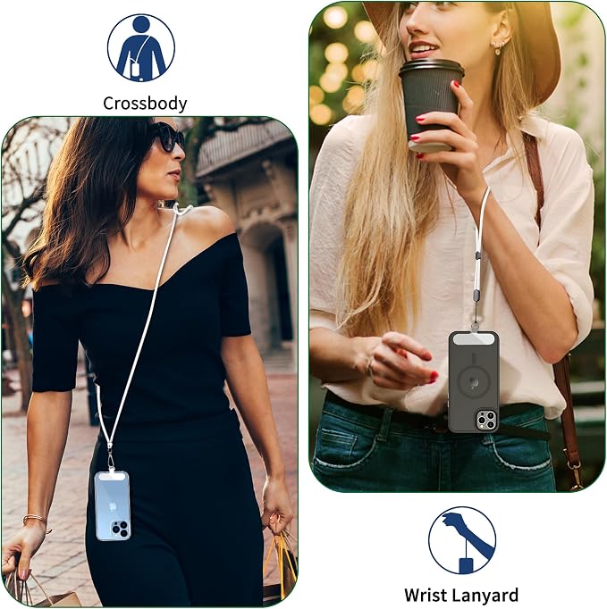 CACOE Phone Lanyard 2 Pcs-1 Pcs Adjustable Neck Strap, 2 Pads, Universal