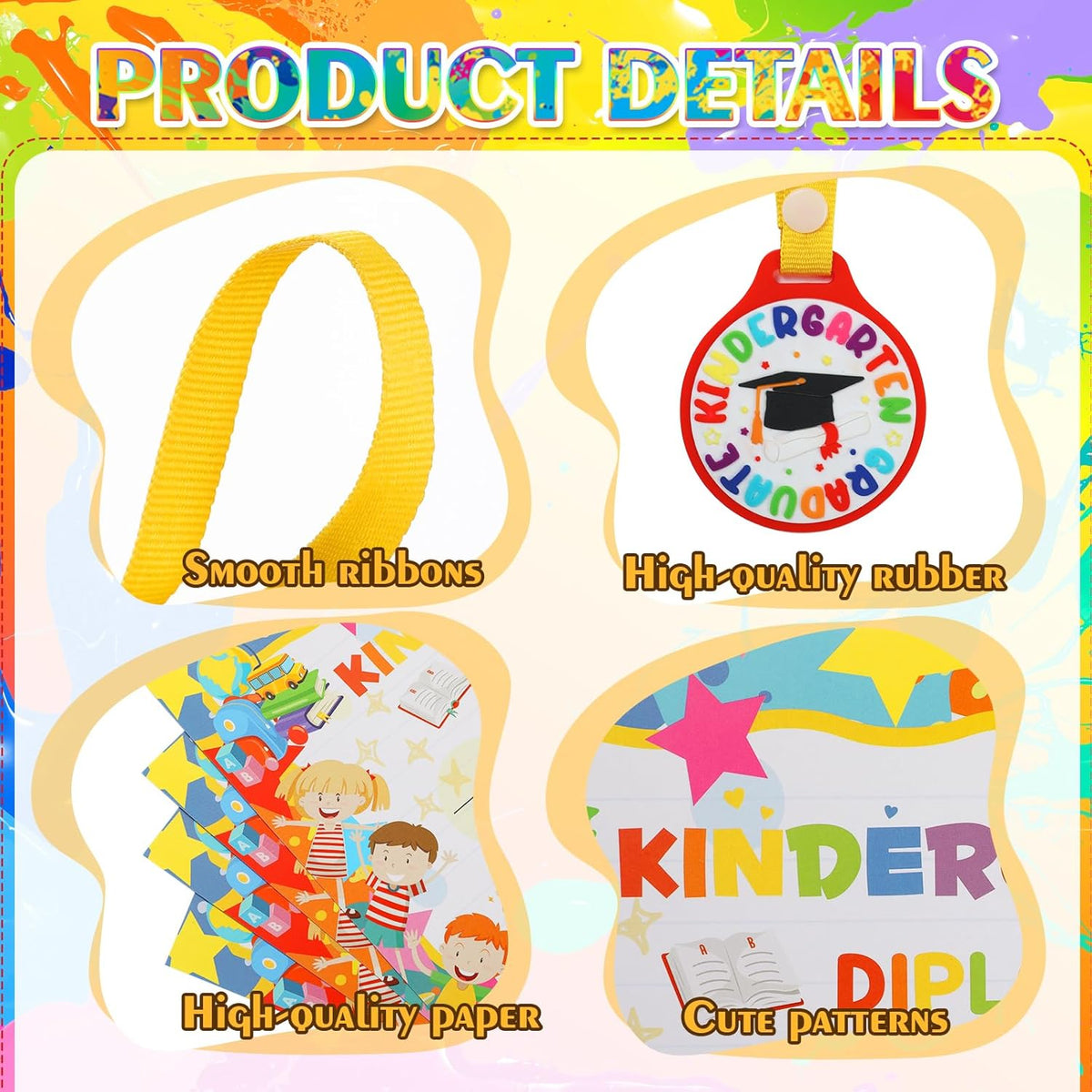 Regine Switzerland 48Pcs Graduation Medals & Certificates - Perfect for Preschool & Kindergarten Celebrations