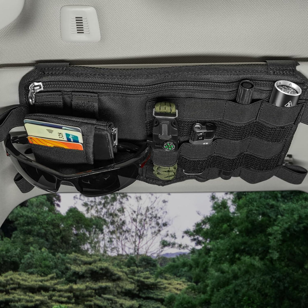 Car Visor Organizer with Coin Pouch for for Cars, SUVs & Trucks