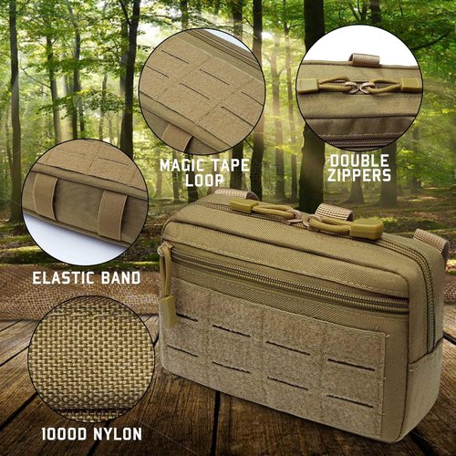 1000D Tactical Molle Pouches by [Brand Name] - Water-Resistant Utility Admin Pouch | 2 Pack for Vests & Backpacks