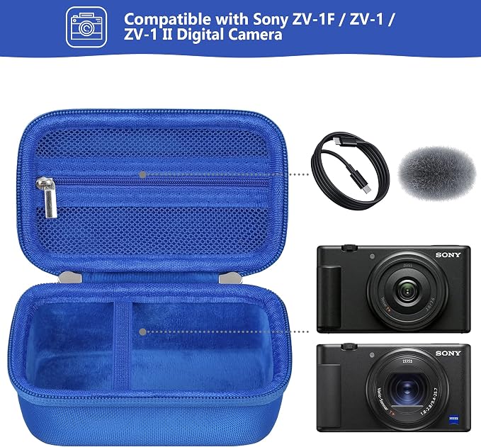 Hard Travel Case for Sony ZV-1F / ZV-1 / ZV-1 II Digital Camera, Vlogger Camera