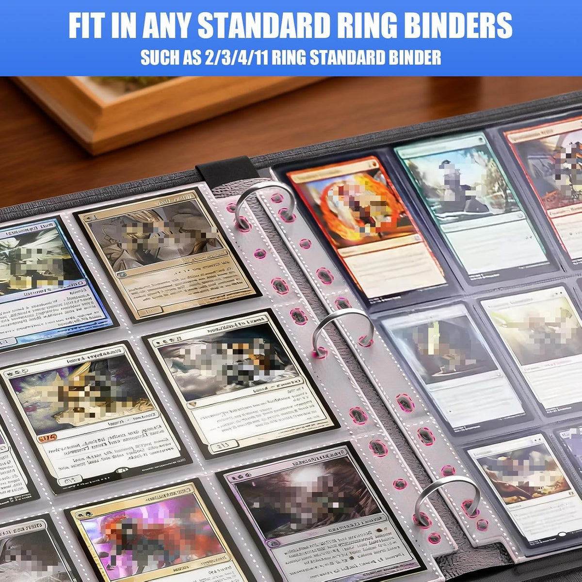Skiennix Trading Card Sleeves - 65 Pack 9 Pocket Binder Sheets for MTG, TCG, Baseball & More