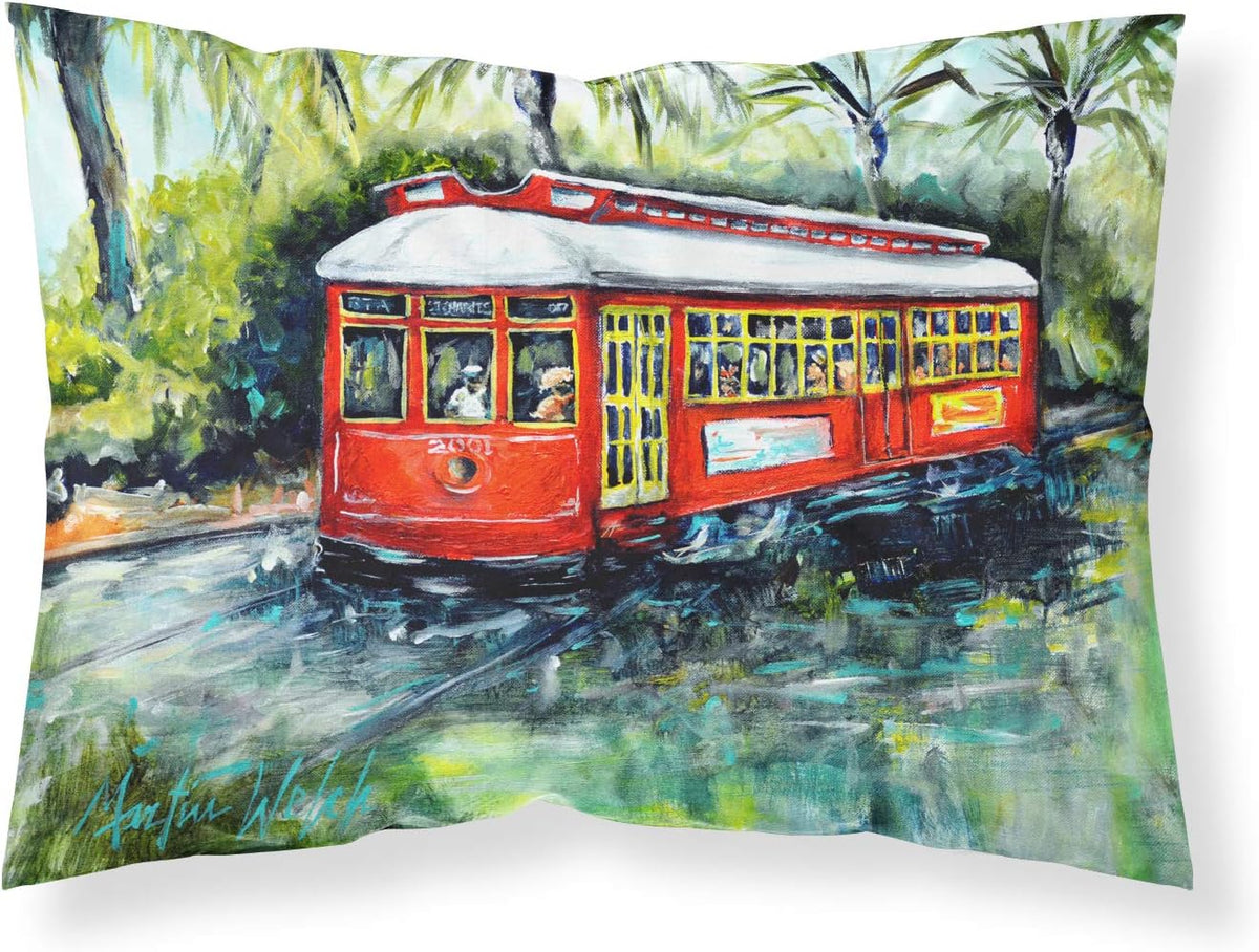Caroline's Treasures MW1278PILLOWCASE Little Red Street Car Fabric Standard Pillowcase Lightweight Super Soft Easy Care Decorative Artwork Pillowcase, Standard
