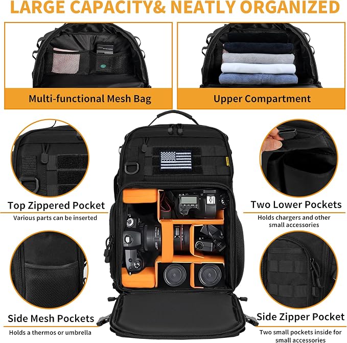 TORIBIO Camera Backpack for DSLR/SLR/Mirrorless Photography Camera,