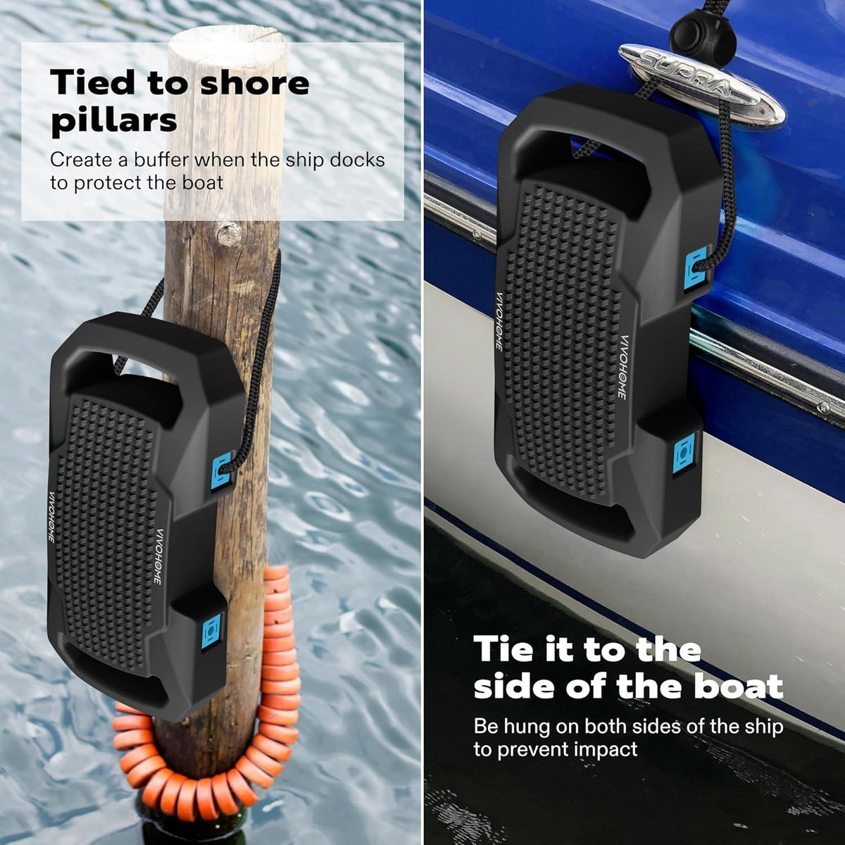 VIVOHOME EVA Boat Fenders - Durable Docking Bumpers with Nylon Rope | Perfect for Yachts & Dinghies