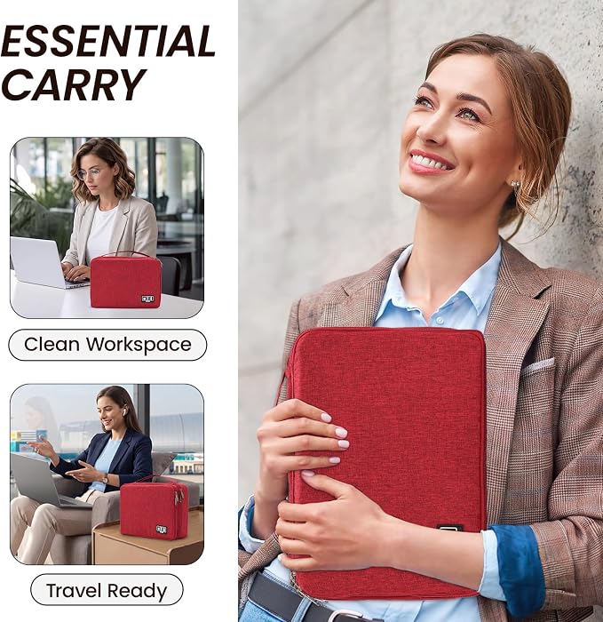 Large Electronic Organizer Travel Case, Double Layer Tech Accessories Bag