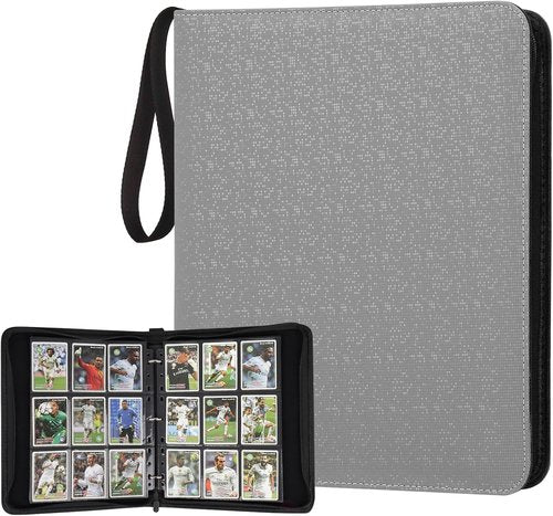 GERMUN 9 Pocket Card Binder - Premium Zip Trading Card Album for MTG, TCG, Sports Cards | 720 Double-Sided Pockets (Grey)