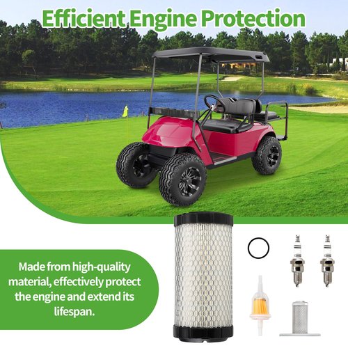 10L0L Golf Cart Tune Up Kit Compatible with EZGO TXT (W/MCI)/RXV (W/Robbins)/ST350/Workhorse, with Air + Oil + Fuel Filter 28463G01 26591G01 Spark Plug O-Ring