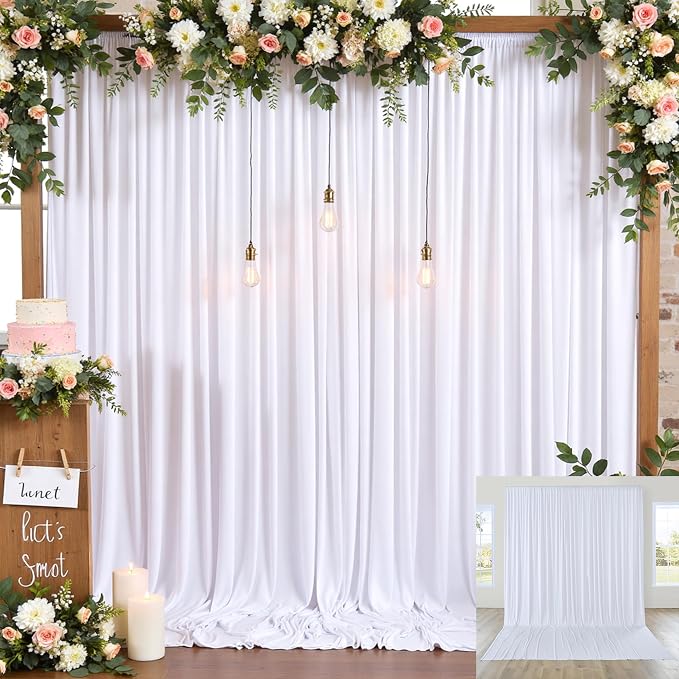 12ft x 10ft White Backdrop Curtains