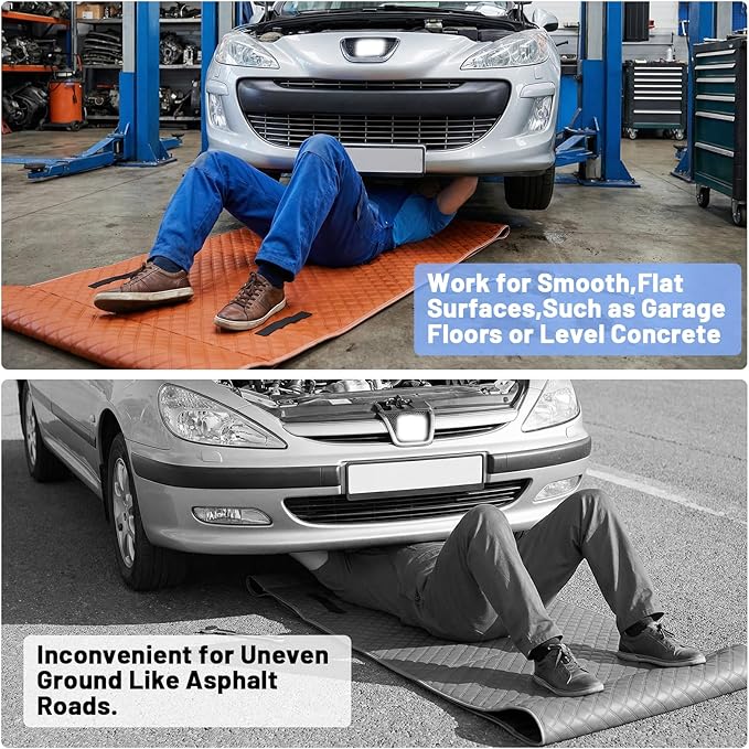 Creeper Rolling Mat,Mechanic Creeper Car Repair Garage Mat, 57.87x26.38 Inch Portable Foldable Rolling Pad for Under Car,Automotive Repair Mat for Mechanics/Trucks