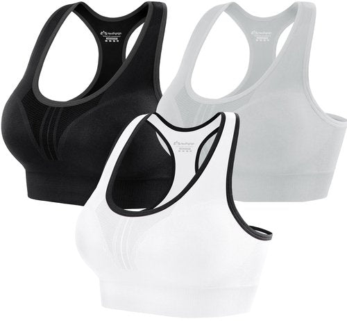 Heathyoga High Impact Sports Bras for Women High Support Padded Sports Bra Pack Racerback Bras for Women Workout Bra Sets