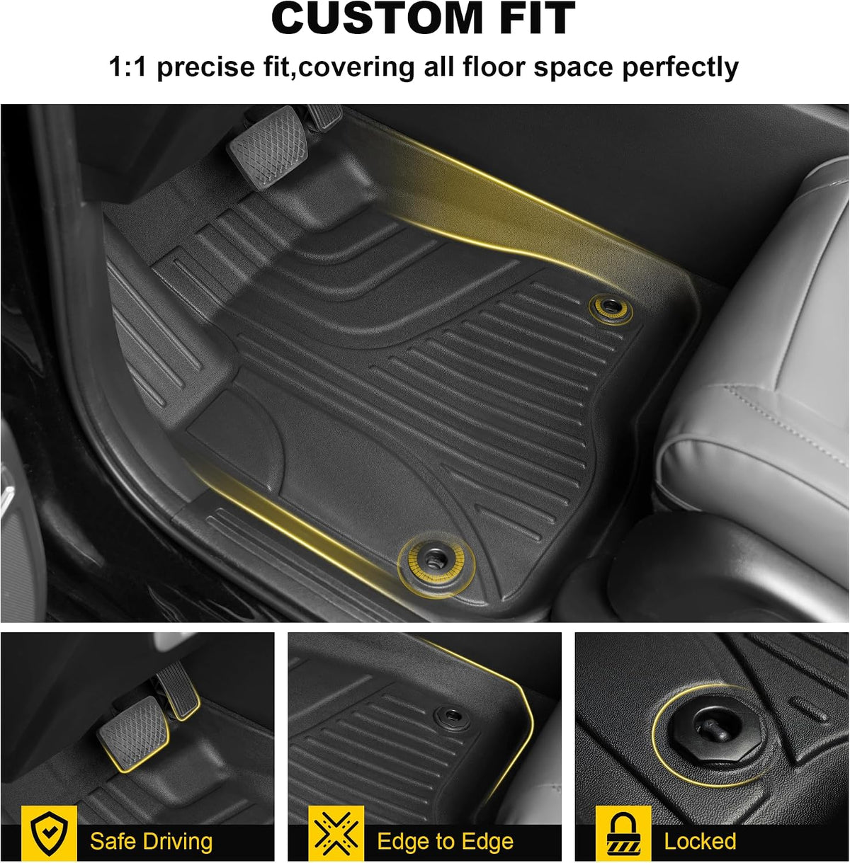 Floor Mats & Cargo Liner Fit for Honda CRV 2023-2026 (Gasoline & Hybrid) | Custom Fit All Weather Floor liners & Trunk Mat (Upper Deck) CR-V Accessories Full Set Car Mats
