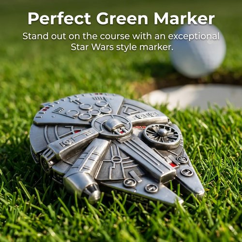 Funny Golf Ball Marker with Magnetic Hat Clip, 1-Pack Unique Spacecraft Design Golf Marker for Putting Green, Easy to See on Green, Durable Zinc Alloy Personalized Golf Accessories Gift for Men Women