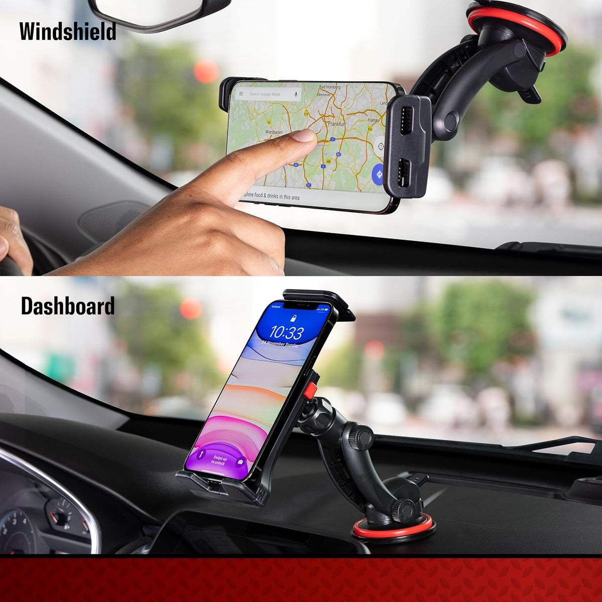 Tuff Tech Super Stick Car Phone Mount for Windshield or Dashboard