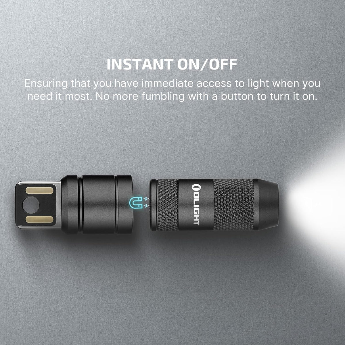 OLIGHT 2 Pack IMINI 2 EDC Rechargeable Keychain Flashlight, 50 Lumens Compact and Portable Mini LED Keyring Lights with Built-in Battery Ideal for Everyday Carry and Emergencies（Black+Dream Blue）