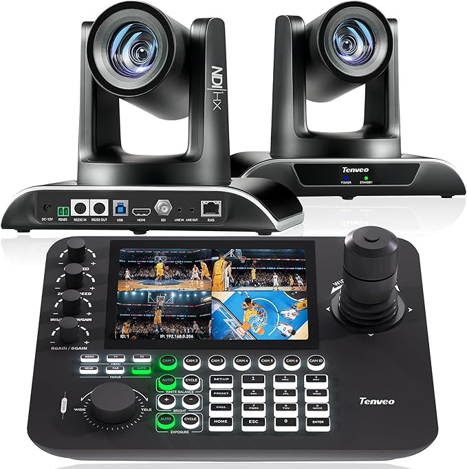 Tenveo NDI PTZ Camera AI Auto Tracking SDI/HDMI/USB3.0/LAN 30X Optical+8X