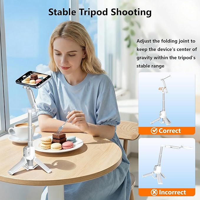 Magnetic Phone Camera Shutter Grip, Extendable Selfie Stick & Tripod Portable