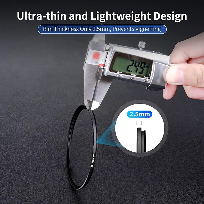 JJC 58mm Ultra-Low Reflectivity UV Filter Lens Protection