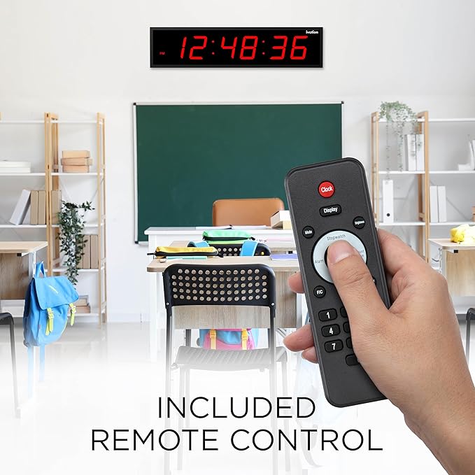 Ivation Huge Oversized 48" Large Digital LED Clock | Big Digital Clock