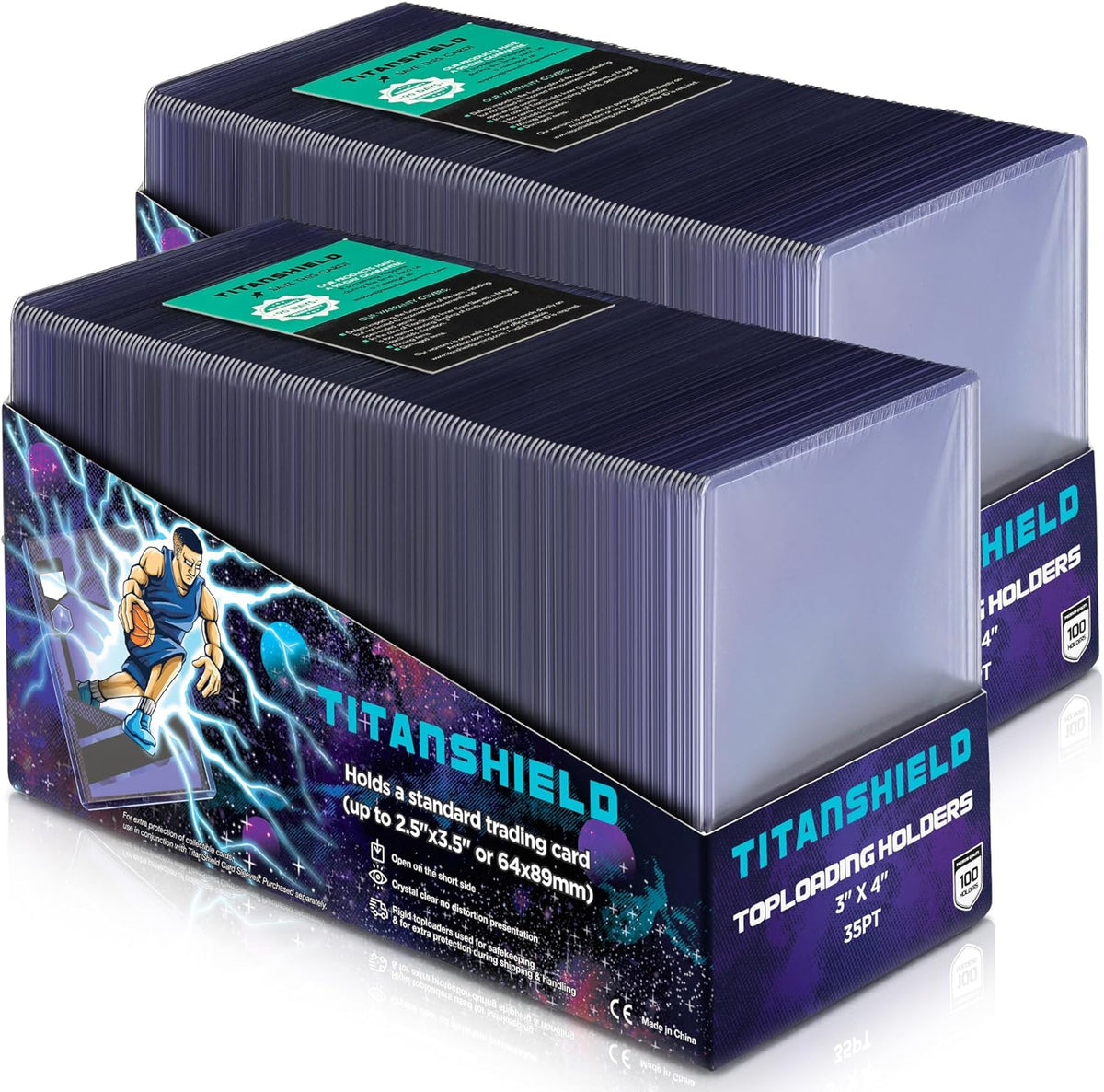 TitanShield Toploader Sleeves - Platinum Quality 3"x4" Card Protectors for Trading Cards (200 ct.)